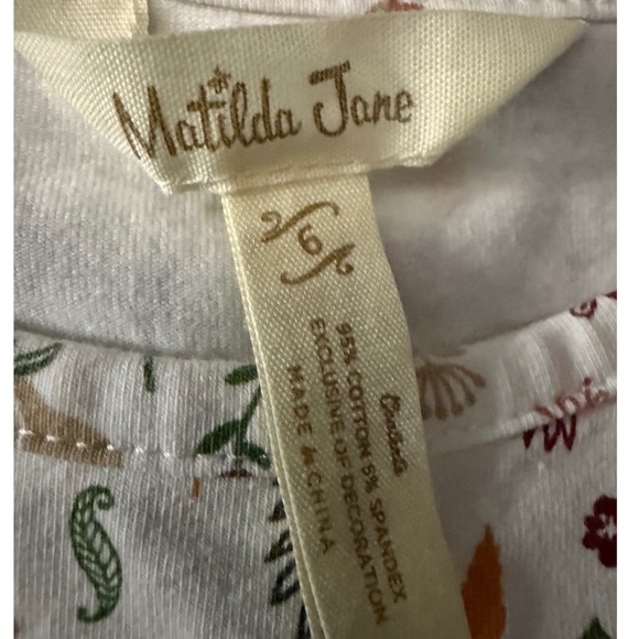 Matilda Jane‎ Girls Size 6 Fall Harvest Leaf Pumpkin Long Sleeve Ruffle Top - Picture 5 of 8